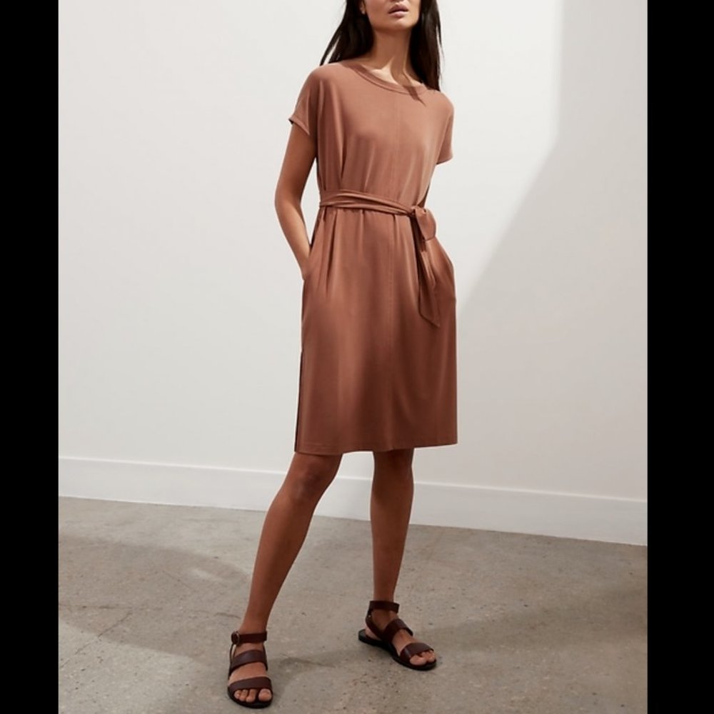 Banana Republic Brown Midi T-Shirt Dress